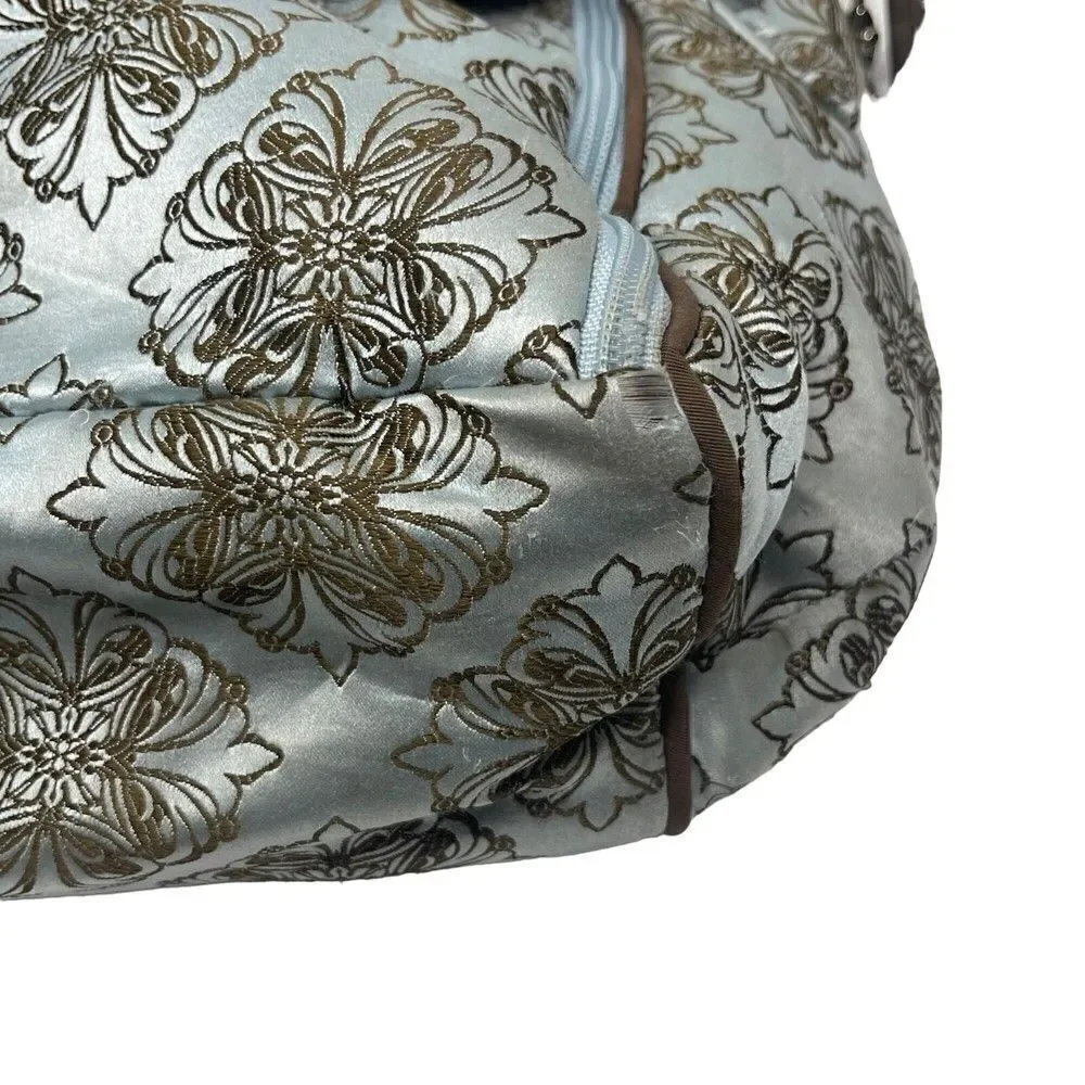 Petunia Pickle bottom embroidered Diaper bag larger BoxU Mint and brown